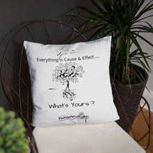 Load image into Gallery viewer, Everything is Cause &amp; Effect   What&#39;s Yours?  Basic Pillow
