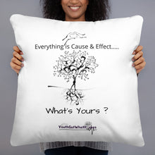 Load image into Gallery viewer, Everything is Cause &amp; Effect   What&#39;s Yours?  Basic Pillow
