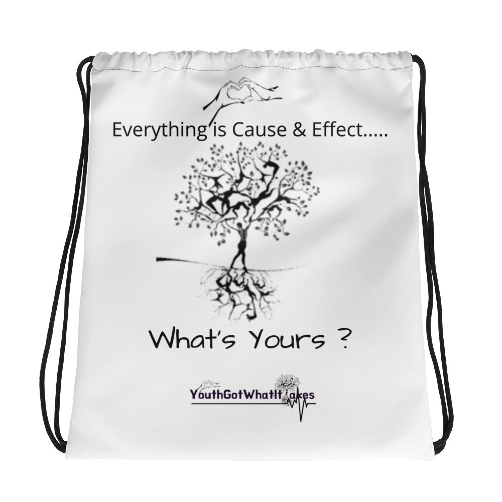 Everything is Cause & Effect    What's Yours?  Drawstring bag